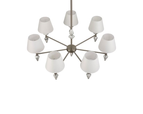 8274/7 CLASSI никель/белый/серый, металл/керамика/ткань Люстра Е14 7*40W 220V VERMONT