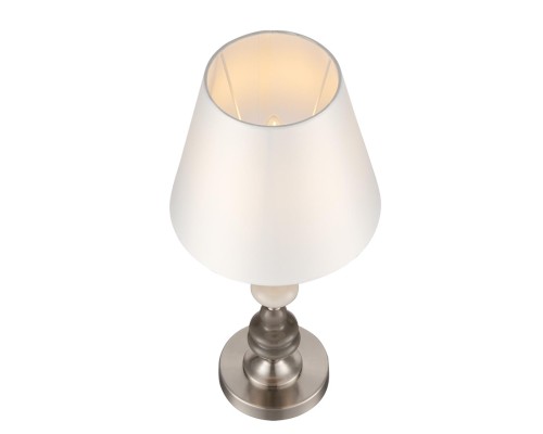 8283/1T CLASSI никель/белый, металл/керамика/текстиль Настольная лампа Е14 1*40W 220V KENTUKI