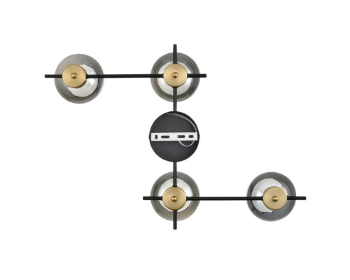 8059/4C COMFI LN24 черный, медь/дымчатый металл/стекло Люстра потолочная E27 4*60W 220V EMINA