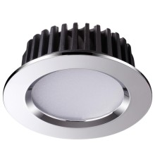 Встраиваемый светодиодный светильник Novotech Drum 357601 хром 10 Вт 100-265V IP44 3000K