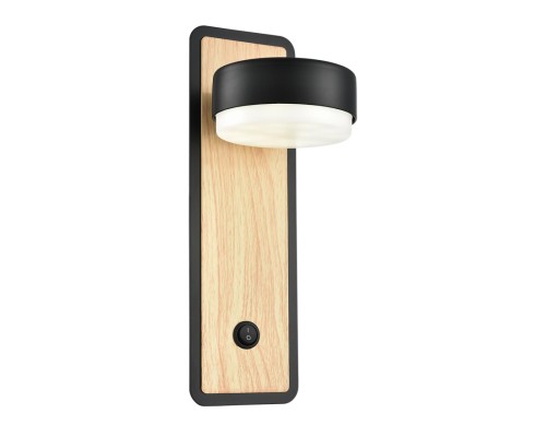 8264/1W COMFI LN26 металл, черный/дерево Бра GX53 LED 1*7W 220V LELAND