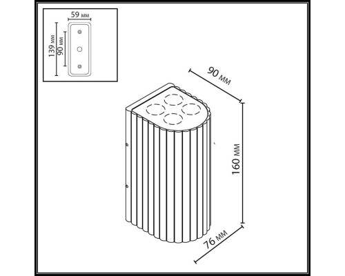 7127/14WL NATURE ODL25 Фасадный светильник черный/металл IP54 LED 15W 10°  220-240V GLENN