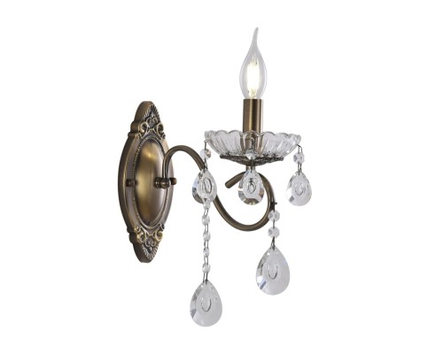 8346/1W CLASSI бронза/прозрачный, металл/хрусталь Бра E14 1*40W 220V LUINA