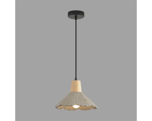 8351/1A SUSPENTIONI черный/серый/бежевый, металл/дерево/цемент Подвес E27 60W 220V EOLIANA