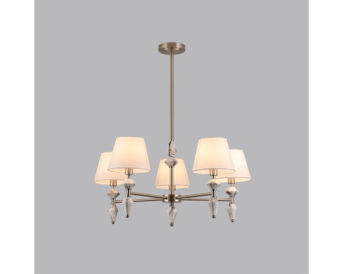 8274/5 CLASSI никель/белый/серый, металл/керамика/ткань Люстра Е14 5*40W 220V VERMONT