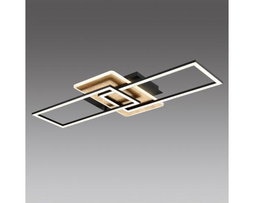 8021/90CL LEDIO LN24 черный/золотой/черный, металл/акрил Потолочный светильник с пультом ДУ LED 90W 220V 3000-6500К GOLDY