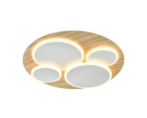 7734/60L MITRA LED SN Светильник металл/акрил/стекло/белый/под дерево LED 60Вт 3000-6000К D450 IP20 пульт ДУ PINE