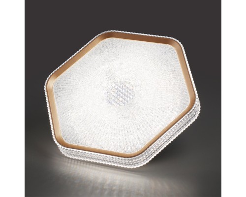 7746/48L PIKO LED SN Светильник металл/пластик/прозрачный/золотистый LED 48Вт 3000-4000-6000K 425х385 IP20 пульт ДУ SPARKS