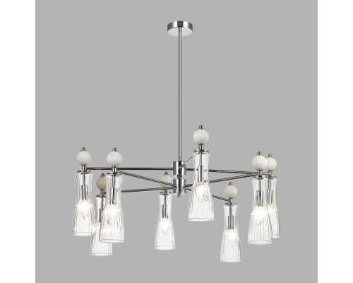 8268/8 NEOCLASSI хром/белый/прозрачный, металл/керамика/стекло Люстра Е14 8*40W 220V EMILY