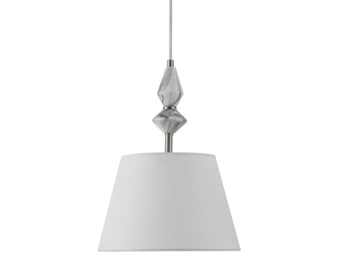 8274/1A CLASSI никель/белый/серый, металл/керамика/ткань Подвес Е14 1*40W 220V VERMONT