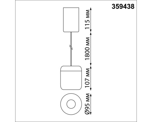 359438 OVER NT24 000 черный Светильник подвесной с механизмом регулировки высоты, провод 2м IP20 LED 10W 220-240V 3000K 650Лм LISSE