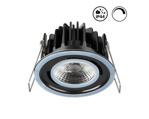Встраиваемый влагозащищённый диммируемый светильник Novotech 358342 Regen черный LED 8 Вт 3000K