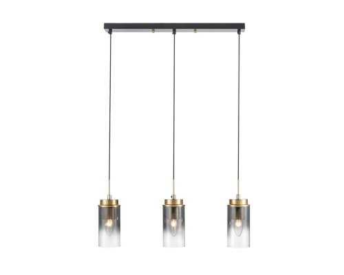 8101/3A COMFI LN25 черный/бронза металл/стекло Подвес Е14 3*40W 220V ISHA