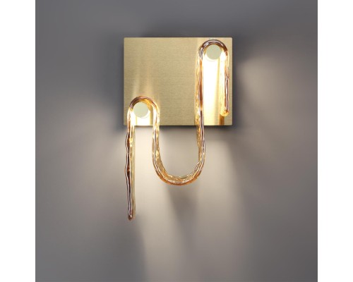 5105/11WL L-VISION  ODL26 золотой брашинг/янтарный металл/стекло Настенный светильник LED x 11W 4000K FLOW