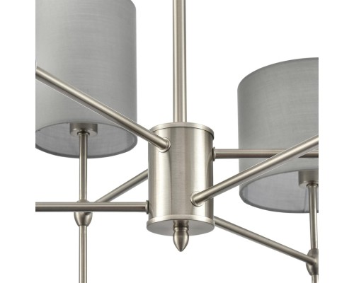 8262/6C CLASSI LN26 металл/текстиль, никель/серый Люстра потолочная E14 6*40W 220V LATTI