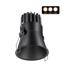 358909 SPOT NT22 черный Встраиваемый светодиодный светильник с переключателем цветовой температуры IP20 LED 3000К\4000К\6000К 12W 220V LANG