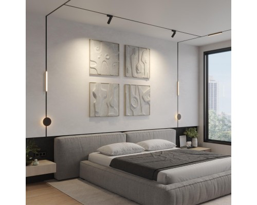 135263 SHINO NT24 092 черный Низковольтный накладной шинопровод 1м, заглушки в комплекте IP20 24V EASY