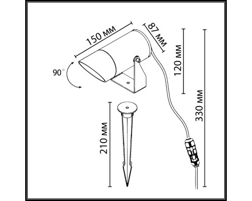 6647/15GL3 NATURE ODL26 Уличный светильник металл/металл IP65 LED 15W 1101Лм 3000K 60° 220-240V STIMA