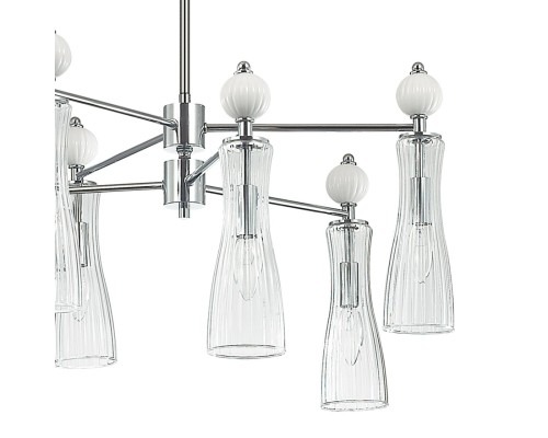 8268/6 NEOCLASSI хром/белый/прозрачный, металл/керамика/стекло Люстра Е14 6*40W 220V EMILY