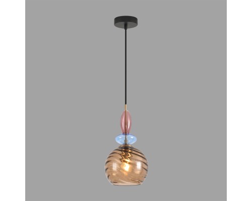 8300/1A MODERNI бронза/амбер/голубой/розовый, металл/стекло Подвес E27 1*40W 220V WALMA