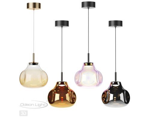 5097/4LA PENDANT ODL25 421 черный/золотой/металл/стекло Подвес LED 4W 4000K 388Лм VASO