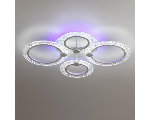 8017/60CL LEDIO LN25 белый/прозрачный металл/акрилл Потолочный светильник c подсв. осн. LED 60W 220V 3000-6000K MOLLY