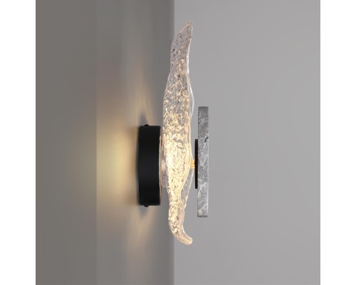 5461/12WLB L-VISION ODL_EX26 черный/прозрачный/серый/металл/стекло/мрамор Настенный светильник LED x 12W 3000K CORALLA