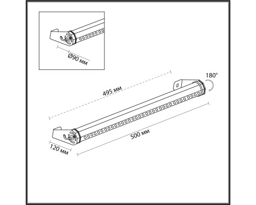 7040/10WL NATURE ODL25 721 черный/металл Фасадный поворотный на 180° светильник IP65 LED 10W 3000K AC220-240V GRAZE