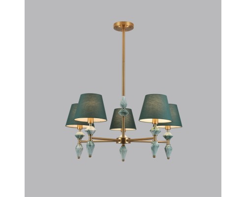 8275/5 CLASSI латунь/зеленый, металл/керамика/ткань Люстра Е14 5*40W 220V VERMONT