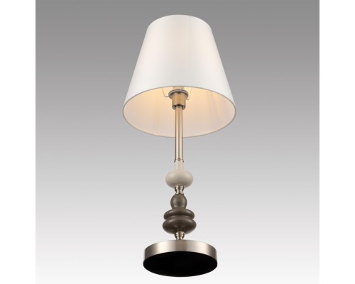 8283/1T CLASSI никель/белый, металл/керамика/текстиль Настольная лампа Е14 1*40W 220V KENTUKI