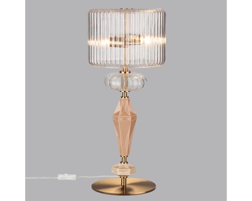 5414/2T MODERN ODL_EX26 античная бронза/терракот/бежевый/металл/керамика Настольная лампа E14 2*40W TERRA