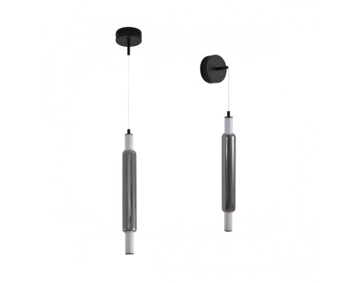 6556/15WCL LEDIO LN26 черный/дымчатый, металл/акрил/стекло Бра/подвес LED 15W 4000К 220V TRENDY