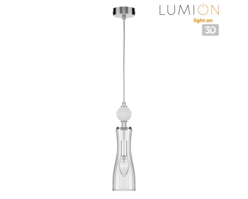 8268/1A NEOCLASSI хром/белый/прозрачный,  металл/керамика/стекло Подвес Е14 1*40W 220V EMILY