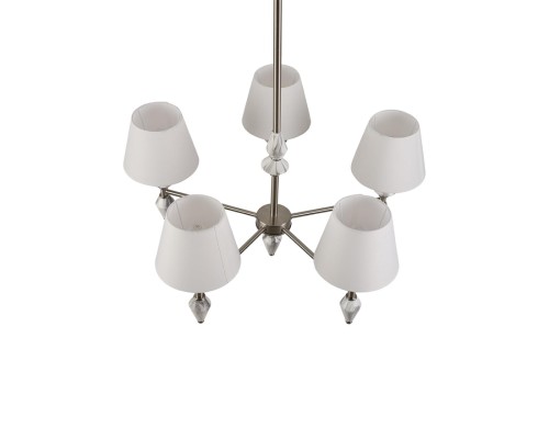 8274/5 CLASSI никель/белый/серый, металл/керамика/ткань Люстра Е14 5*40W 220V VERMONT