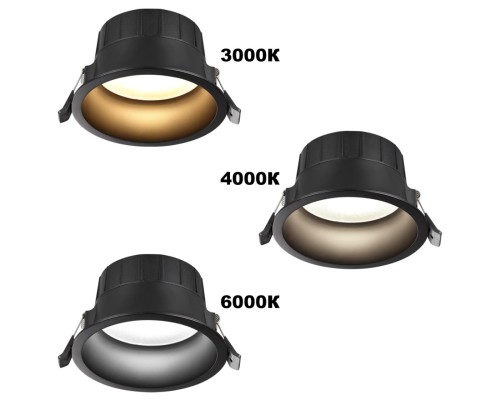 359558 WIR NT25 000 черный Светильник встраиваемый с переключателем цв. температуры IP44 LED 40W 220-240V 3000К\4000К\6000К CLARA