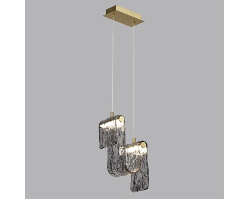 5106/11L L-VISION  ODL26 золотой брашинг/дымчатый металл/стекло Подвес LED x 11W 4000K FLOW