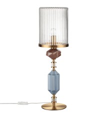 5414/1T MODERN ODL_EX26 античная бронза/коричневый/синий/металл/керамика Настольная лампа E14 1*40W TERRA