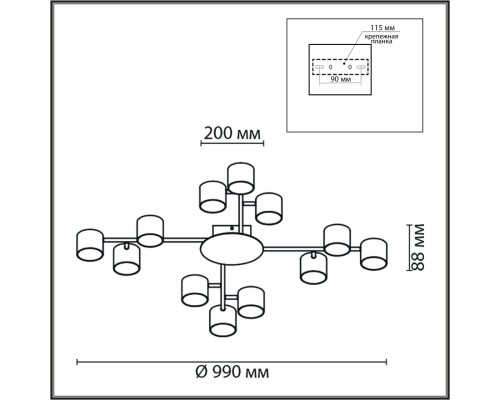 8235/12C COMFI LN25 200 белый, металл Люстра потолочная LED GX53 12*10W 220V GARETA