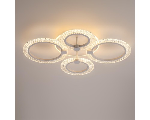 8017/60CL LEDIO LN25 белый/прозрачный металл/акрилл Потолочный светильник c подсв. осн. LED 60W 220V 3000-6000K MOLLY