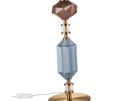 5414/1T MODERN ODL_EX26 античная бронза/коричневый/синий/металл/керамика Настольная лампа E14 1*40W TERRA