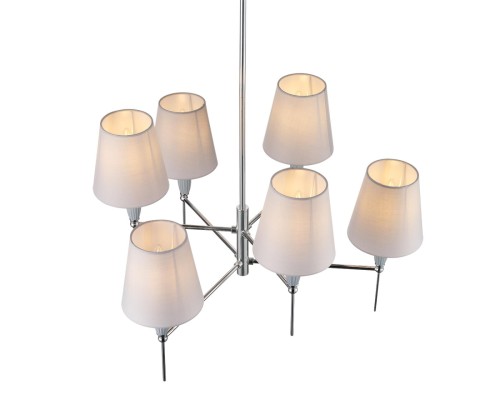 8279/6 CLASSI хром/серый, металл/керамика/текстиль Люстра Е14 6*40W 220V KARMEN