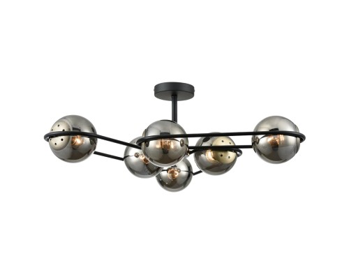 8060/6C COMFI LN24 черный/дымчатый металл/стекло Люстра потолочная E27 6*60W 220V CAMILIE