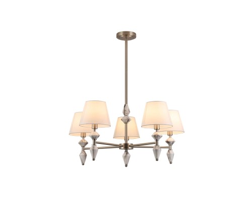 8274/5 CLASSI никель/белый/серый, металл/керамика/ткань Люстра Е14 5*40W 220V VERMONT