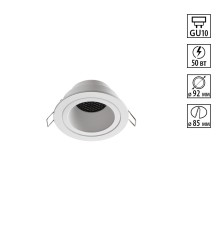 370999 WIR NT25 000 белый Светильник встраиваемый IP20 GU10 50W 220-240V MORUS