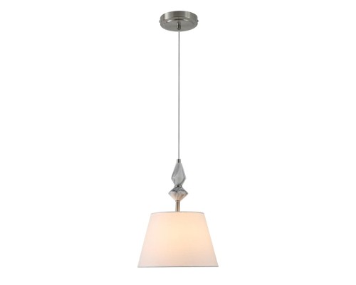 8274/1A CLASSI никель/белый/серый, металл/керамика/ткань Подвес Е14 1*40W 220V VERMONT