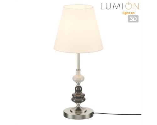 8283/1T CLASSI никель/белый, металл/керамика/текстиль Настольная лампа Е14 1*40W 220V KENTUKI