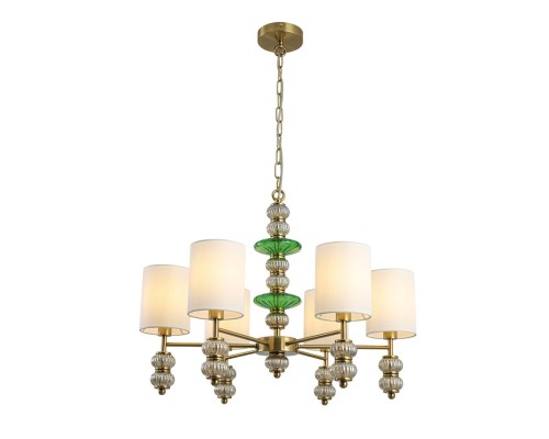 8337/6 MODERNI бронза/белый/зеленый, металл/стекло/текстиль Люстра E14 6*40W 220V ILMIRA