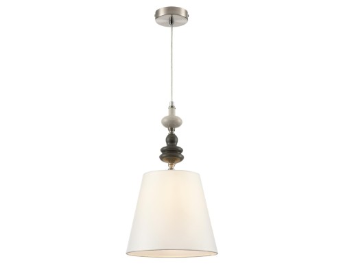 8283/1A CLASSI никель/белый, металл/керамика/текстиль Подвес Е14 1*40W 220V KENTUKI