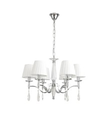 8316/6 CLASSI LN26 хром/белый, металл/хрусталь/текстиль Люстра E14 6*40W 220V MAGDA