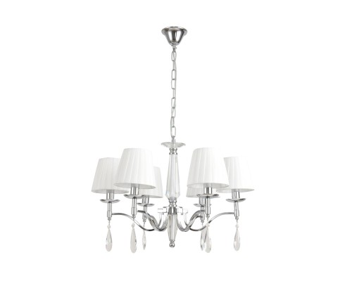 8316/6 CLASSI LN26 хром/белый, металл/хрусталь/текстиль Люстра E14 6*40W 220V MAGDA
